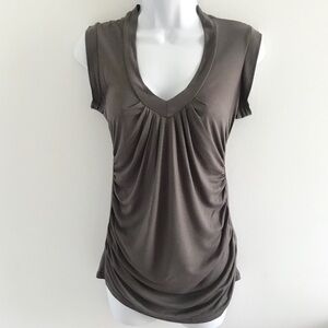 NWOT Zara Collection Brown Taupe Ruched Sleeveless Top